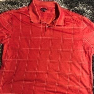 Van Heusen Size XL Flex Windowpane Red Polo